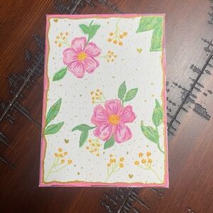 Floral Art Print with Pink Flowers